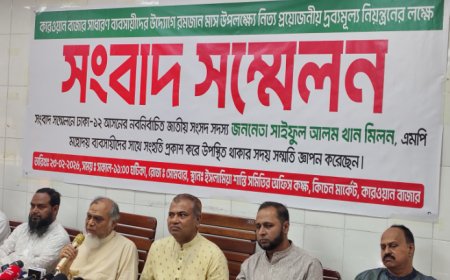 কাওরান বাজারে চাঁদাবাজি বন্ধ হলে পণ্যের দাম আরও কমবে: সংবাদ সম্মেলনে এমপি মিলন